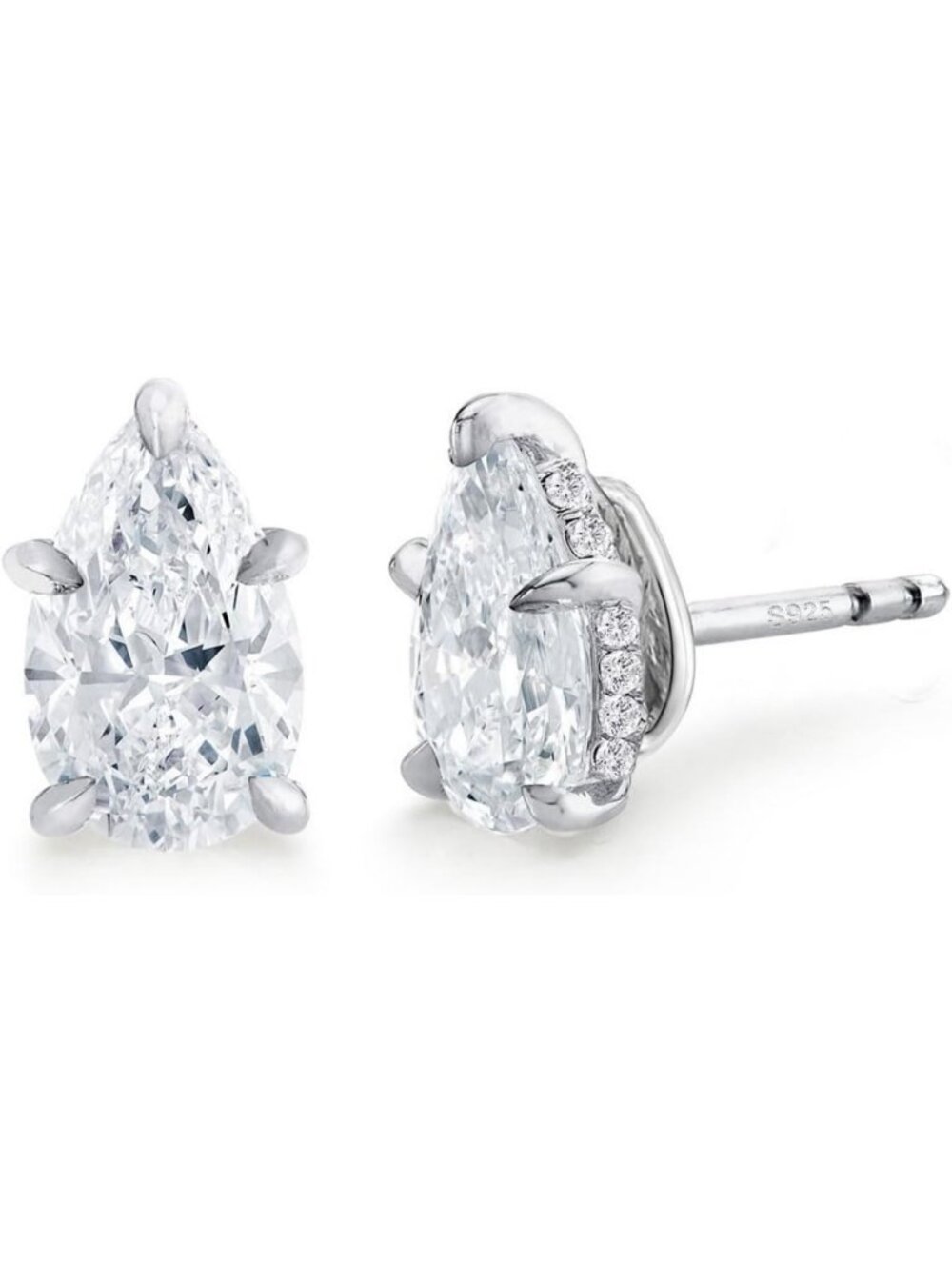 Elegant 925 Sterling Silver CZ Stud Earrings for Women - Sparkling Jewelry Gift